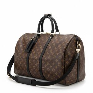 Louis Vuitton Keepall Bandoulière 45 Monogram Macassar Travel Bag